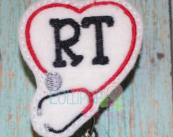 RT Nurse Badge Reel ~ Felt Badge Reel ~ Nurse ID Badge Holder ~ ID Badge Holder