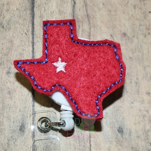 Texas Felt Badge Reel, Felt Badge Reel, Texas ID Badge, Texas Id Holder, ID holder, work id badge, id badge holder, Badge Reel, id badge