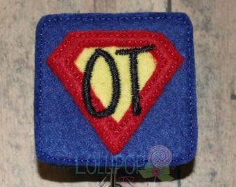 OT Felt Badge Reel, Felt Badge Reel, Badge Reel, Nurse Badge Reel, ID Badge Reel, ID Badge Holder, Occupational Therapist Felt Badge Reel