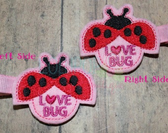 Love Bug Hair Clips, Felt Hair Clips, Hair Clips, Toddler Hair Clips, Lady Bug Hair Clips, Valentines Day Hair Clip, Clippies, Feltie Clips