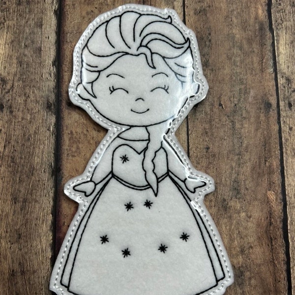 Snow Queen and Friends Coloring Set, Reusable Coloring Dolls, Dry Erase Coloring Dolls, Wipe Clean Coloring Dolls, ReColor Dolls, Travel