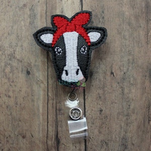 Cow Badge Reel, Heifer Badge Reel, Animal Badge Reel, Badge Reel, Badge Holder, Work ID Holder, ID Badge Holder, Retractable Badge Holder, image 3