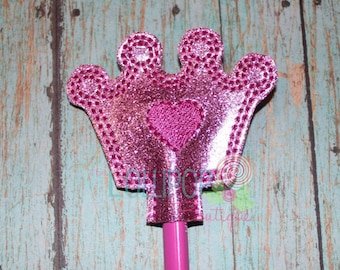 Pink Glitter Princess Crown Pencil Topper ~ Pencil Topper ~ Princess Crown Pencil ~ Pencil