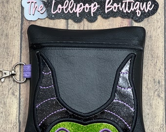 Evil Dragon Queen Zipper Pouch, Black Marine Vinyl Coin Purse