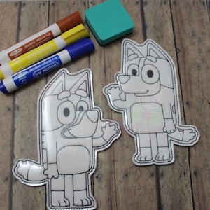 Puppy Coloring Dolls, Puppy Coloring dolls, Coloring dolls, Reusable Coloring Dolls, Dry Erase Color Dolls, Travel Coloring, Wipe Clean
