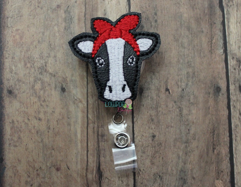 Cow Badge Reel, Heifer Badge Reel, Animal Badge Reel, Badge Reel, Badge Holder, Work ID Holder, ID Badge Holder, Retractable Badge Holder, image 2