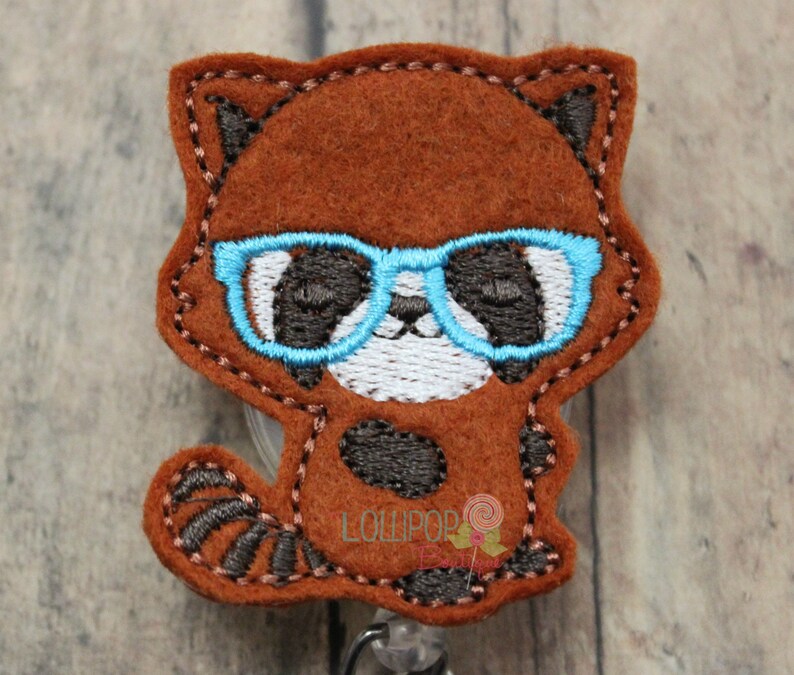 Geeky Red Panda Badge Reel, Red Panda Badge Reel, Badge Reel, Badge, Work Id holder, ID badge holder, badge holder, Work Id Badge, Id Badge image 5