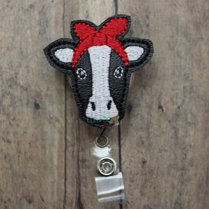 Cow Badge Reel, Heifer Badge Reel, Animal Badge Reel, Badge Reel, Badge Holder, Work ID Holder, ID Badge Holder, Retractable Badge Holder, image 7