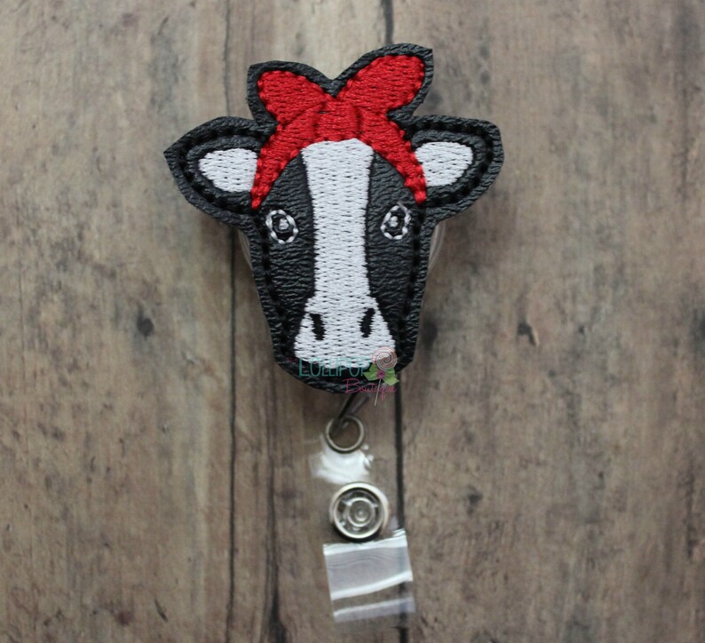 Cow Badge Reel, Heifer Badge Reel, Animal Badge Reel, Badge Reel, Badge Holder, Work ID Holder, ID Badge Holder, Retractable Badge Holder, image 7