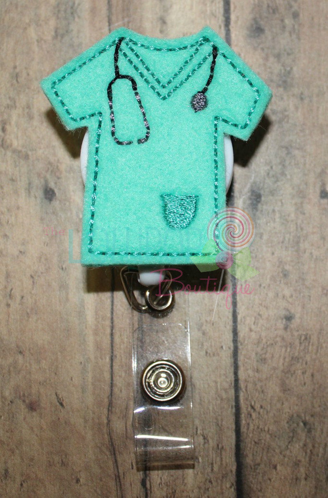 Scrub Top Felt Badge Reel, Felt Badge Reel, Medical Badge Reel, Badge Reel, Work ID Holder, ID