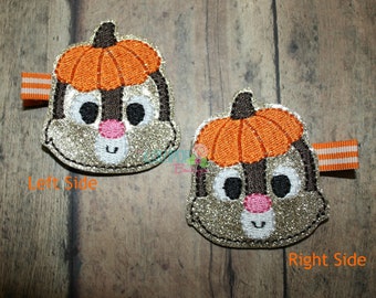 Pumpkin Chipmunk Clippies, Chipmunk Clippies, Fall Clippies, Toddler Clippies, Clippies, Hair Clips, Hair Accessories, Barrettes, Clips