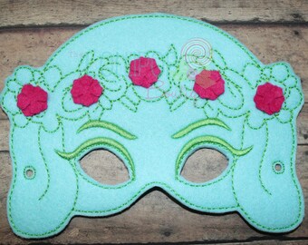 Island Goddess Felt Mask, Hawaiian Goddess Felt Mask, Felt Mask, Embroidered Mask, Dress up mask, pretend play mask, costume, dress up