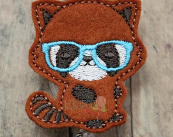 Geeky Red Panda Badge Reel, Red Panda Badge Reel, Badge Reel, Badge, Work Id holder, ID badge holder, badge holder, Work Id Badge, Id Badge