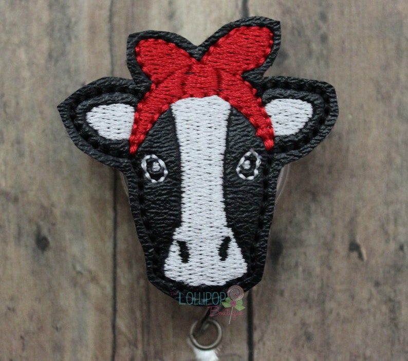 Cow Badge Reel, Heifer Badge Reel, Animal Badge Reel, Badge Reel, Badge Holder, Work ID Holder, ID Badge Holder, Retractable Badge Holder, image 1