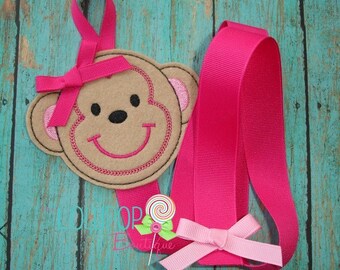 Monkey Felt Bow Holder - Felt Bow Holder - Felt Clippie Keeper