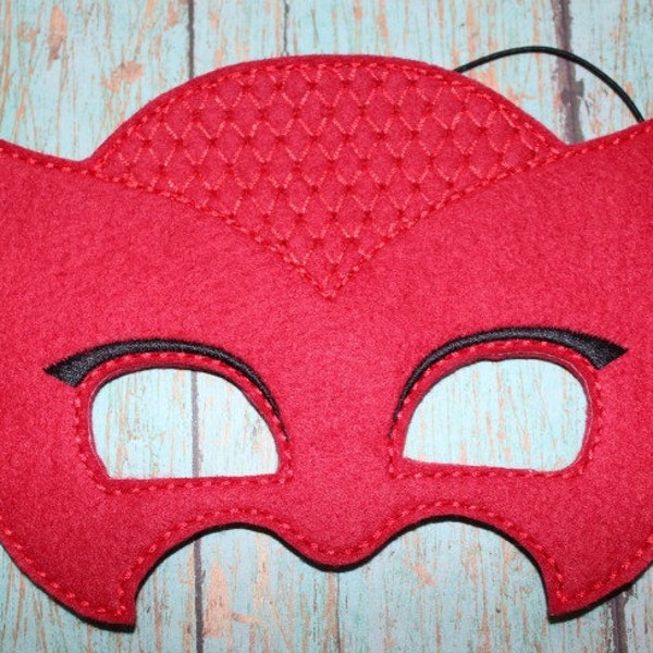 Red Owl Night Time Hero Felt Mask ~ Felt Dress Up Mask ~ Felt Mask ~ Pretend Play