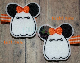 Miss Ghost Mouse Felt Hair Clip, Felt Hair Clip, Halloween Hair Clip, Hair Clip, Clippies, Felt Hair Clippies, Toddler Hair Clips, Clips