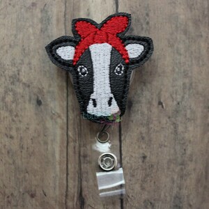 Cow Badge Reel, Heifer Badge Reel, Animal Badge Reel, Badge Reel, Badge Holder, Work ID Holder, ID Badge Holder, Retractable Badge Holder, image 6