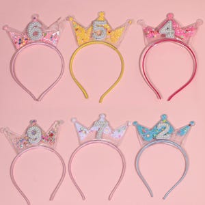 Tiara a corona da principessa per compleanno personalizzata per bambini, tiara a corona scintillante personalizzata per compleanno per bambini, tiara per feste per bambini, tiara da vestire