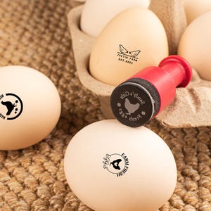 Gepersonaliseerde eierstempel: liefdeseistempel, schattige eierstempel, boerderijstempel, kippeneistempel, boerderijstandaard mini-eierstempel, stempel vers ei, eieretiketten