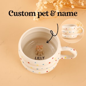 Personalized Pet Photo Mug: Handmade Ceramic Coffee Cup, Dog Lover Gift