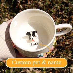 Personalized Pet Photo Mug: Handmade Ceramic Coffee Cup, Custom Dog Lover Gift