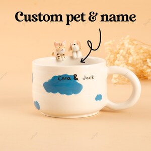 Personalized Pet Photo Mug: Handmade Ceramic Coffee Cup, Custom Dog Lover Gift