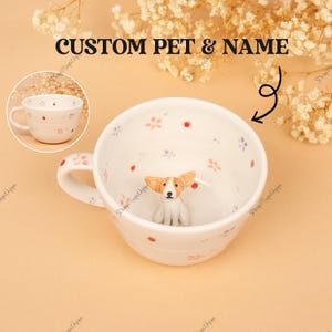Personalized Pet Photo Mug: Handmade Ceramic Coffee Cup, Custom Dog Lover Gift