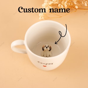 Personalized Pet Photo Mug: Handmade Ceramic Coffee Cup, Custom Dog Lover Gift