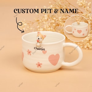Personalized Pet Photo Mug: Handmade Ceramic Coffee Cup, Custom Dog Lover Gift