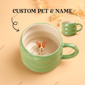 Personalized Pet Photo Mug: Handmade Ceramic Coffee Cup, Pet Lover Gift