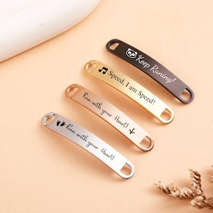 Personalised Shoelaces Tags, Running Shoe Tags,Metal Shoe Tags,Stainless Steel Laser Engraved Shoelace Tag,Shoe Tag ID for Runners
