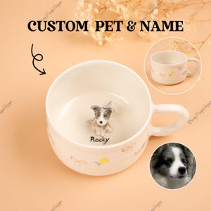 Personalized Pet Photo Mug: Handmade Ceramic Coffee Cup, Pet Lover Gift