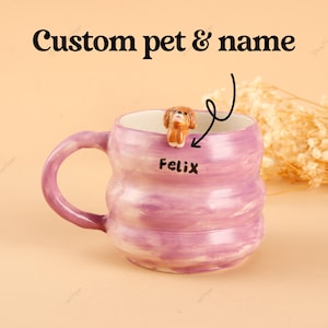 Personalized Pet Photo Mug: Handmade Ceramic Coffee Cup, Custom Dog Lover Gift