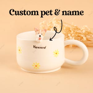 Personalized Pet Photo Mug: Handmade Ceramic Coffee Cup, Custom Dog Lover Gift