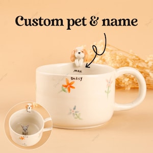 Personalized Pet Photo Mug: Handmade Ceramic Coffee Cup, Custom Dog Lover Gift