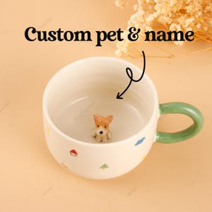 Personalized Pet Photo Mug: Handmade Ceramic Coffee Cup, Custom Dog Lover Gift