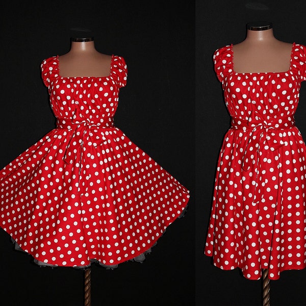 50s RockaBilly swinG Polka Dots DresS Pin Up Plus Size 16 18 20  Red and White