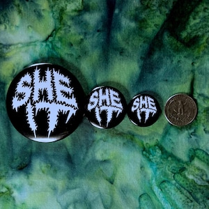 pronoun pins - metal punk font image 2