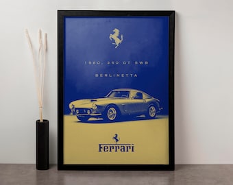 1960 Ferrari Berlinetta Poster: Vintage Sports Car Art (Digital Download)