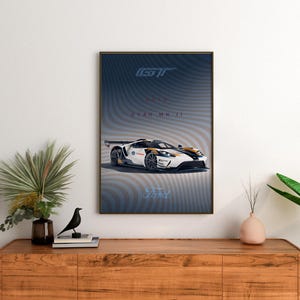 2019 Ford GT40 Mk II Poster | Modern Supercar Art Print | Digital Download