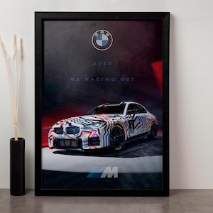 2025 BMW M2 Racing G87 Poster - High-Performance Automotive Art Print - BMW Motorsport Decor for Car Enthusiasts
