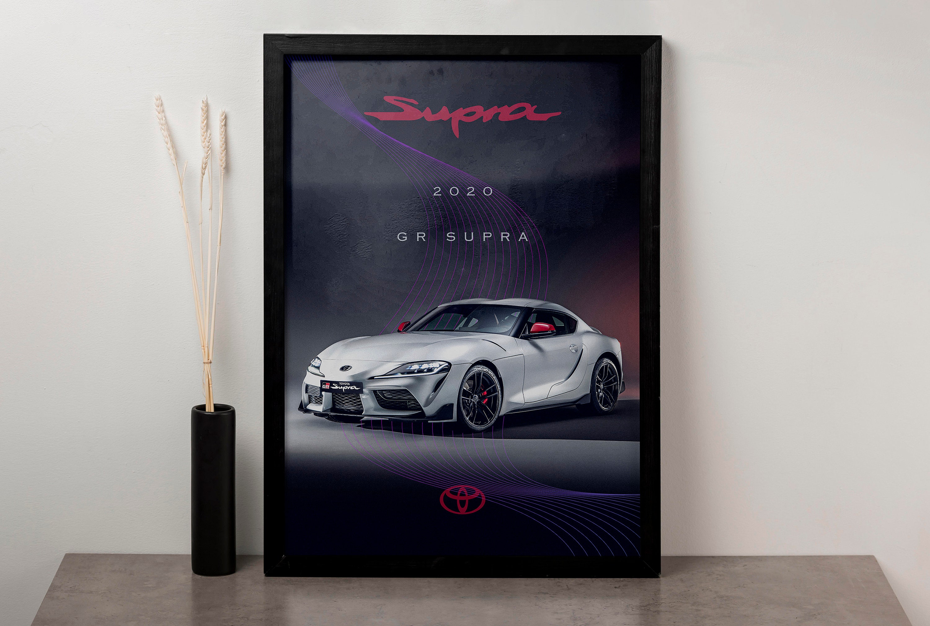 Toyota GR Supra Art Print: Modern Sports Car Poster (digital