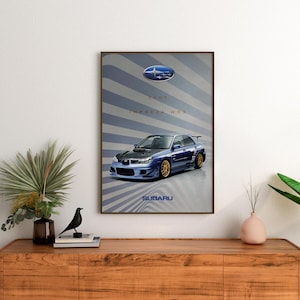 2007 Subaru Impreza WRX Poster | Rally-Inspired Sports Car Art Print | JDM Enthusiast Wall Decor