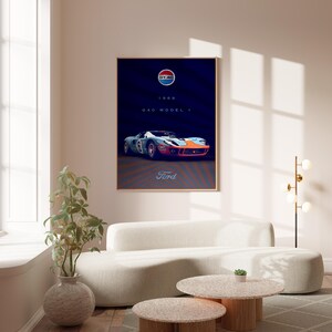 1969 Ford GT40 Poster | Le Mans Winning Race Car Art Print - Etsy