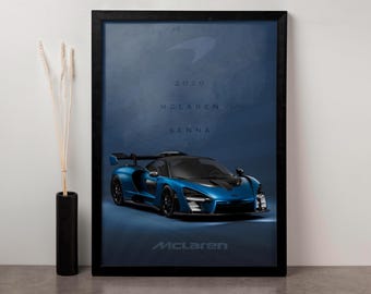 Poster McLaren 720S GT3 - Affiche Voiture Sport 20x30 Pouces - Pop Art