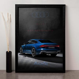 Póster del Audi RS7 Sportback 2023: descarga digital de alta resolución, arte mural de un coche de alto rendimiento de lujo