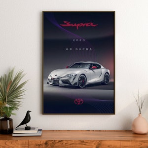 Bolero GR Supra Poster - Moderner Sportwagen Kunstdruck - GR Supra Modell Kunstwerk - Geschenk für BMW Enthusiasten