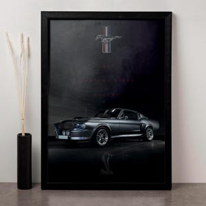 1967 Ford Mustang GT500 Shelby Poster - Digital Artwork for Muscle Car Enthusiasts