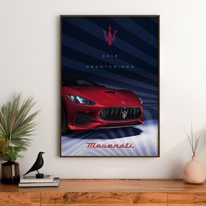 Maserati GranTurismo Digital Poster - High-Quality Sports Car Art